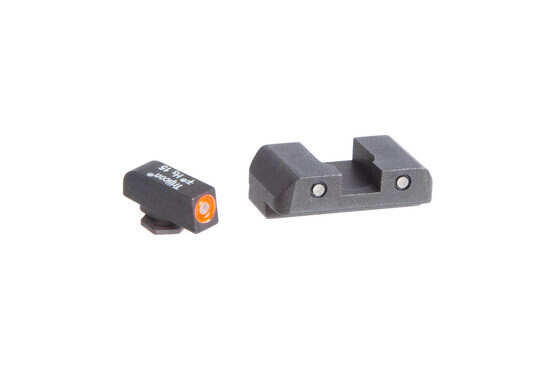 The Ameriglo Spartan Glock Tritium night sight set features a three dot arrangement with green and orange front